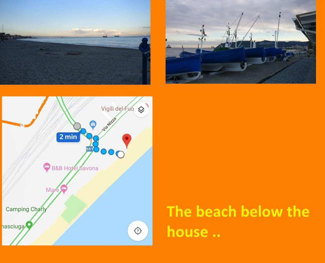 House Of Fly With Sea View, Front The Beach سافونا المظهر الخارجي الصورة